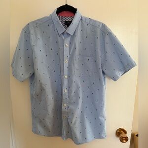 Men’s short sleeve Rue Saint-Patrick Montreal cactus button up shirt size large